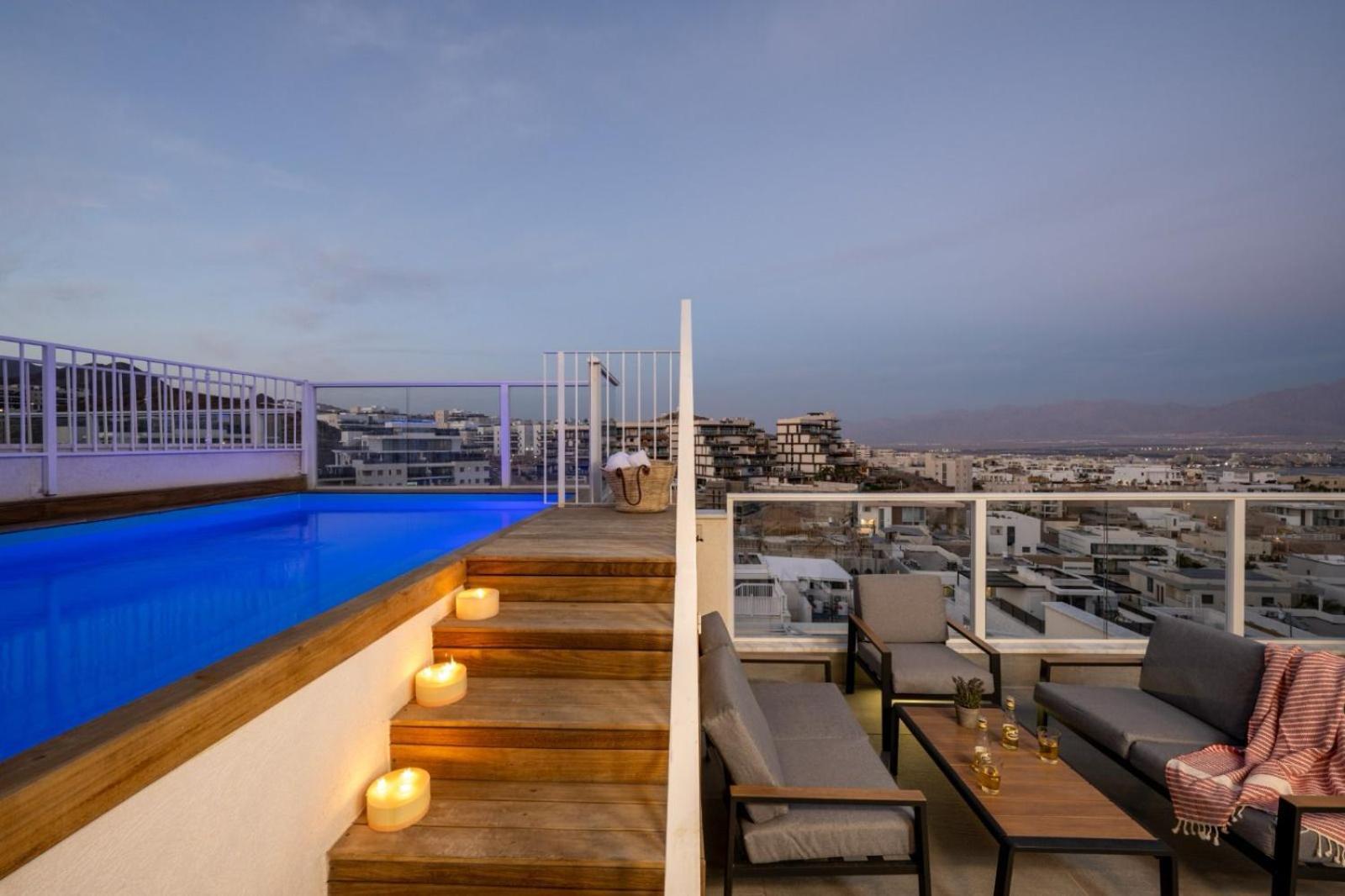 Ferienwohnung Mountain And Sea View - Penthouse With Private Pool Eilat Exterior foto