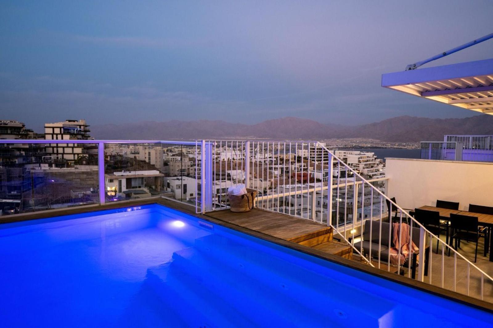 Ferienwohnung Mountain And Sea View - Penthouse With Private Pool Eilat Exterior foto